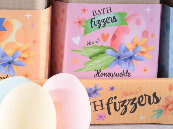 Gift pack of 6 60g colored egg bath bombs