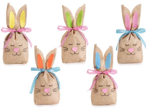 Bunny sweet bag with closing ribbon