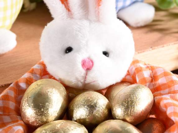 Sweets bag with rabbit and checked fabric