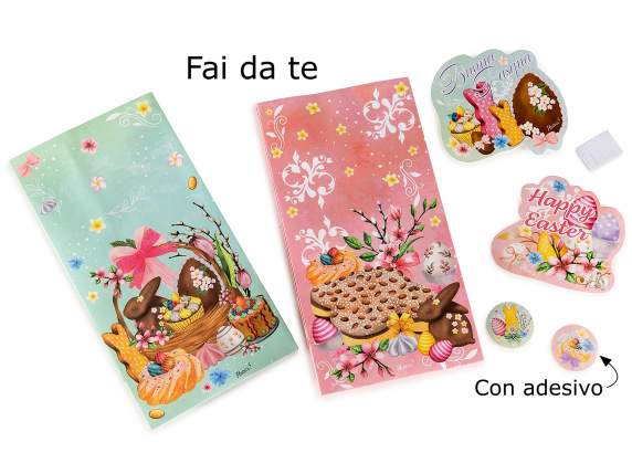 Paper bag without handles, with sticker and 3D decoration