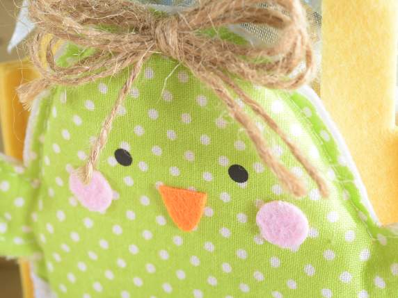 Colorful cloth handbag with 3D chick decoration