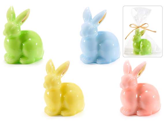 Colorful rabbit candle with shiny effect and golden ears