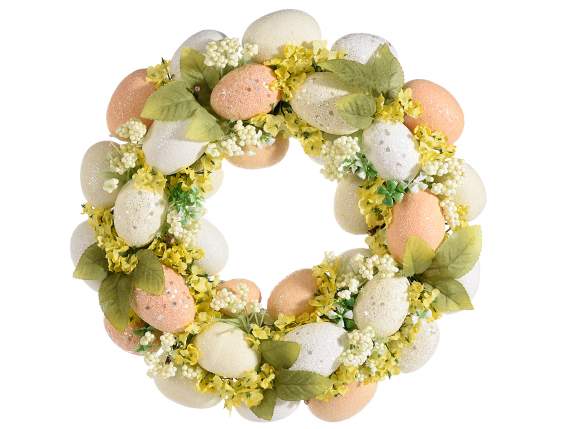 Garland with glitter eggs and berries