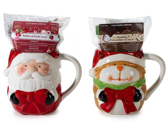 Pack of 10 pyramid filters of infusions in a 500ml Christmas