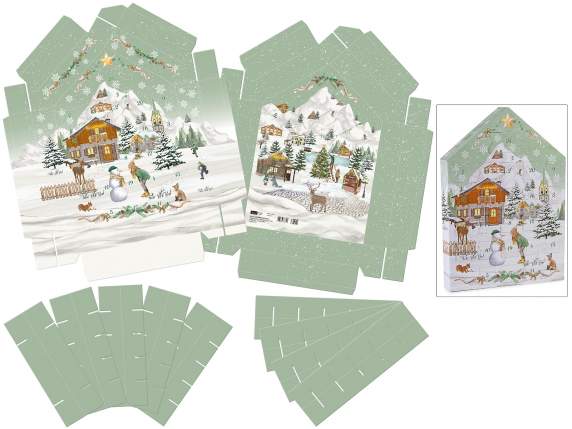Paper Advent Calendar with a House Shape