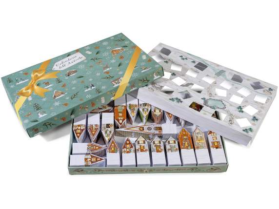 Paper Advent Calendar Set with 24 Houses