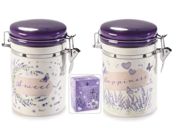 Ceramic food jar Lavender in gift box