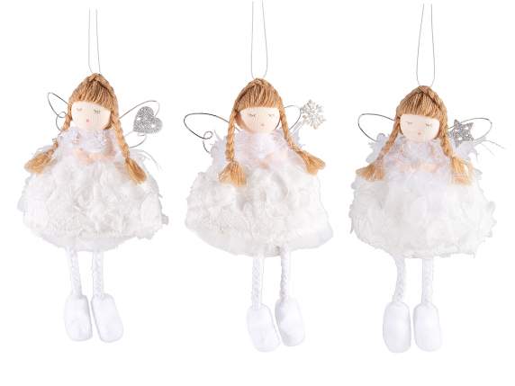 Angel long legs dressed in lace to hang-stand