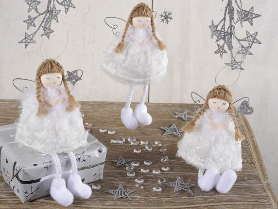 Angel long legs dressed in lace to hang-stand