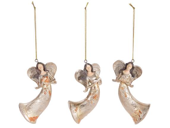 Little angel in golden colored resin to hang