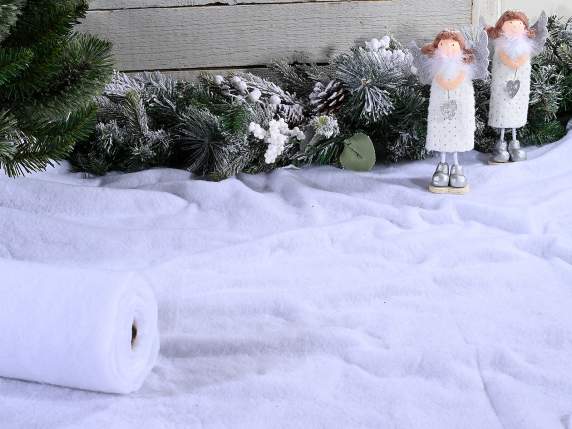 Artificial snow sheet roll in soft polyester 90 cm