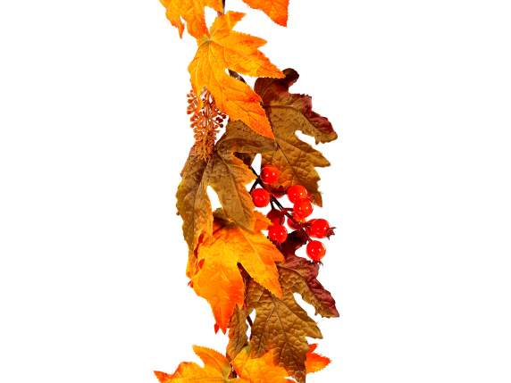 Garland Festoon of autumn leaves and artificial berries