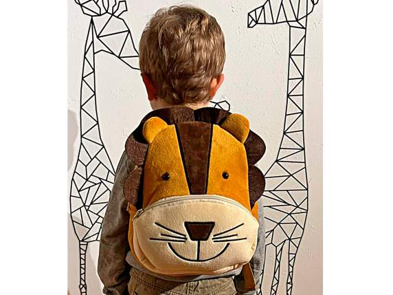 Lion backpack in soft plush