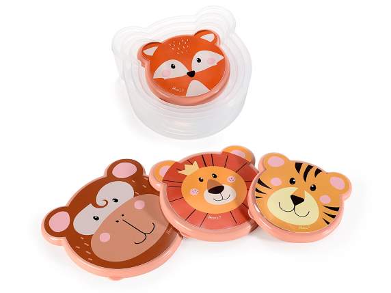 Set of 4 KidsAnimal polypropylene snack containers