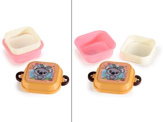 Lunch box - snack holder in polypropylene double compartment