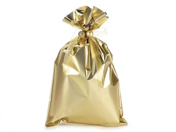 Metallic golden opaque bag cm 25x40H, 45 micron