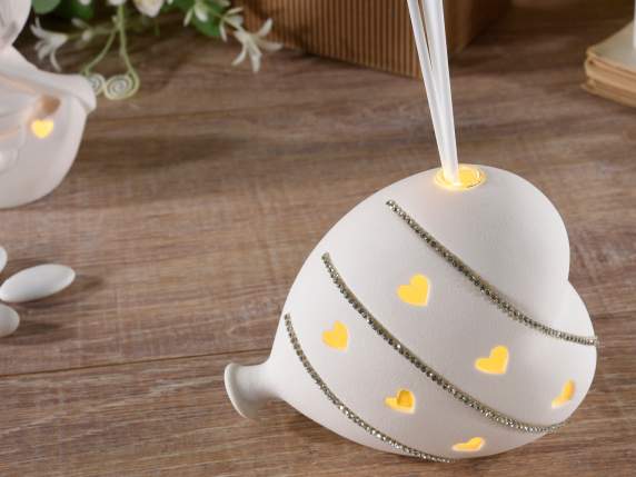 Porcelain heart balloon with lights and perfume stick
