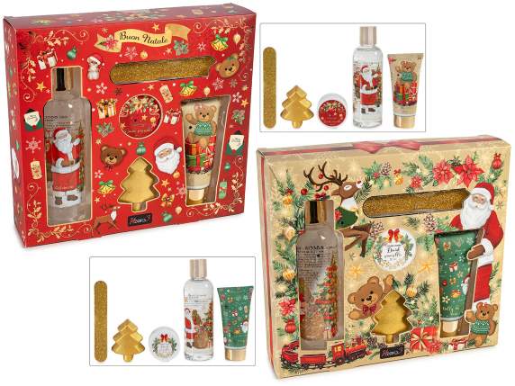Christmas gift set with 4 body products and file