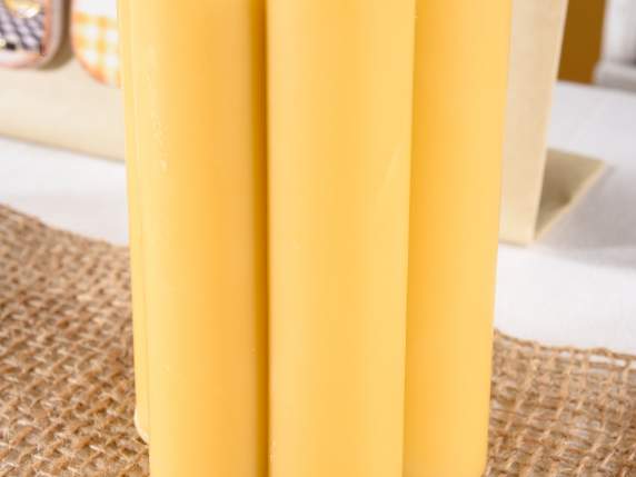 Set of 3 beeswax flower candles and individual packs