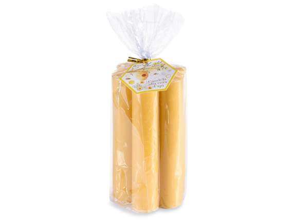 Set of 3 beeswax flower candles and individual packs