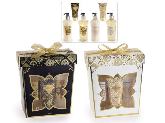 Majolica gift box with 3 body products