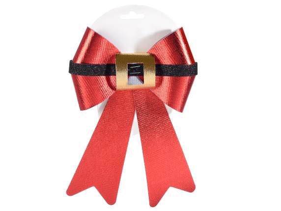 Glossy decorative bow-pack tag