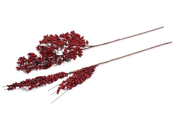 Artificial red berry branch