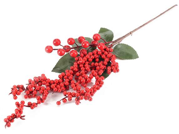 Artificial red berry branch