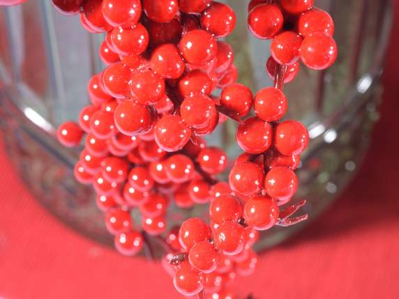 Artificial red berry branch