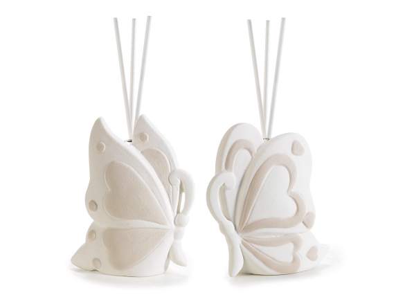Opaque porcelain butterfly with fiber stick for scenting