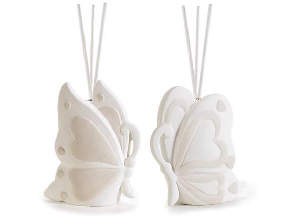 Opaque porcelain butterfly with fiber stick for scenting