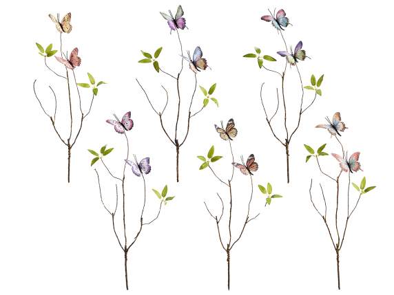 Artificial branch moldable with decorative butterflies