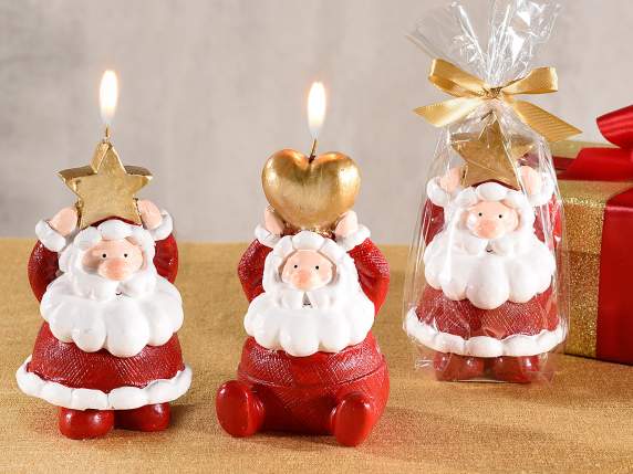 Santa Claus candle with star - heart