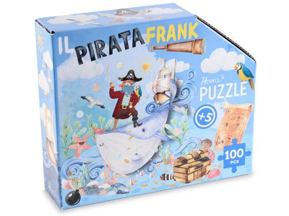 Puzzle 100 cardboard pieces with shaped box
