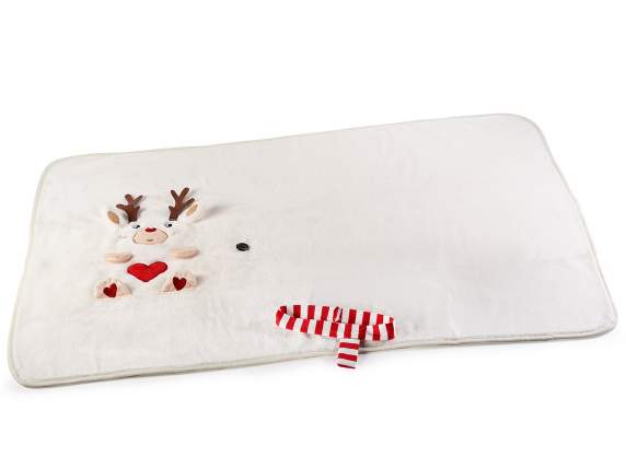 Plush Christmas character blanket with button closure