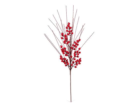 Branch of red berries and metallic filaments