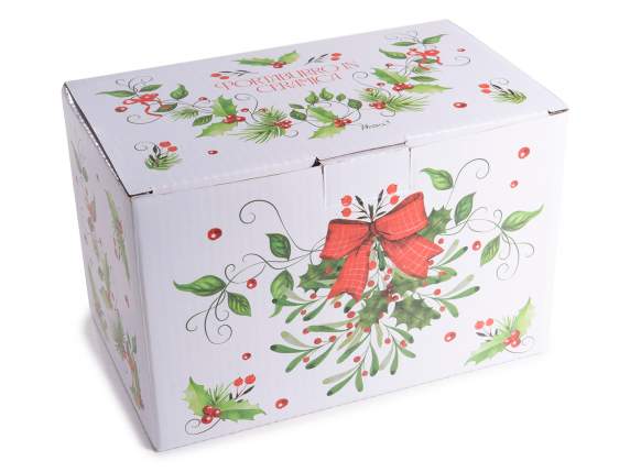 Ceramic butter dish with Christmas decorations