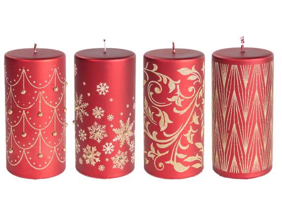 Candle with gold decorations and glitter