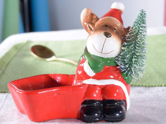 Star ceramic tealight holder with Christmas character