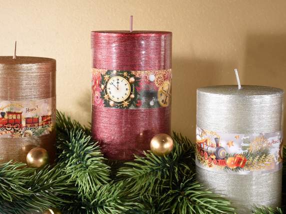 Christmas candle colored metallic effect
