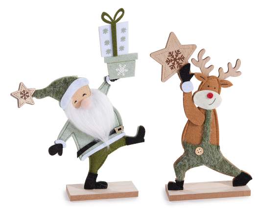 Decorative Christmas character in cloth on wooden base