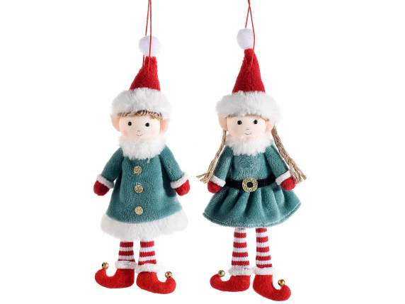 Christmas elf with golden bells to hang