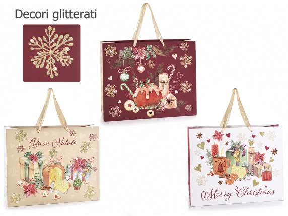 Christmas Delights maxi paper bag with glitter