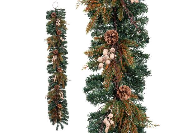 Garland Festoon with pine cones and berries