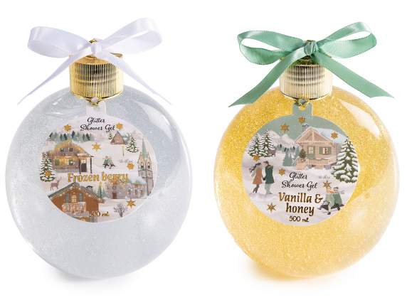 Christmas ball with glitter shower gel 500 ml