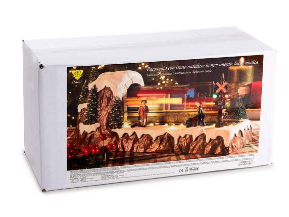 Christmas train with movement, lights and music