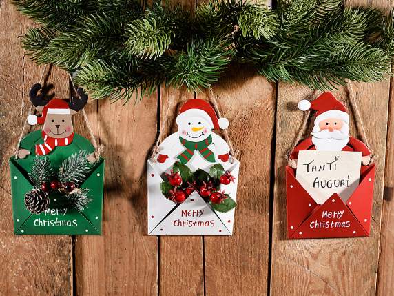 Metal letter character and fillable compartment to hang