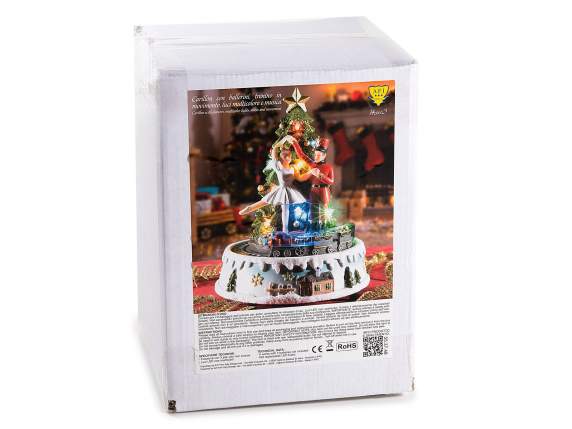 Music box with dancers and movement, multi-colored lights