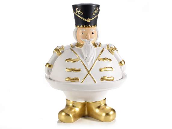 Ceramic nutcracker stand with gold details