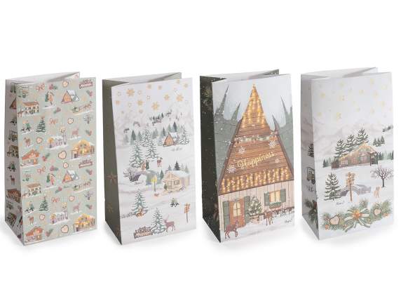 Christmas paper bag with clip, tag and sticker